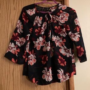 3/4 Length Floral Blouse